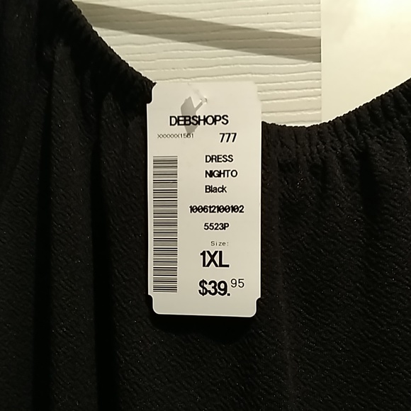 Off-Shoulder Black Evening Dress 1X NWT - Picture 3 of 4